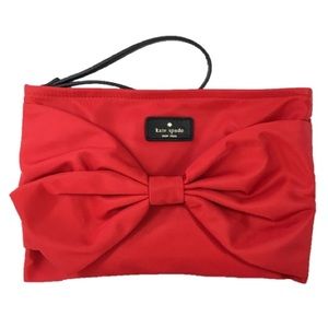 Kate Spade Nylon Bow Wristlet, Cherry Liqueur